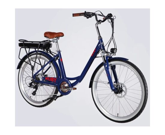 Електровелосипед Dorozhnik 26" eRUBY DD FR рама-17" 36B 13А*г 500Вт 2026 темно-синій (ELB-D-26-299), зображення 2