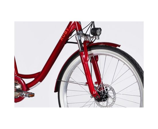 Электровелосипед Dorozhnik 26" eRUBY DD FR рама-17" 48B 15А*г 500Вт 2026 бордовий (ELB-D-26-304), изображение 4