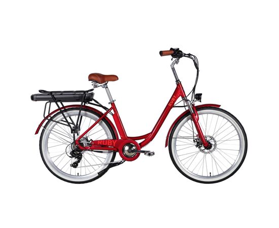 Электровелосипед Dorozhnik 26" eRUBY DD FR рама-17" 48B 15А*г 500Вт 2026 бордовий (ELB-D-26-304)