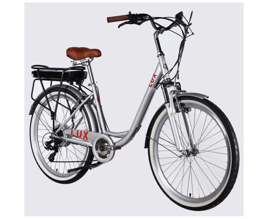 Електровелосипед Dorozhnik 26" eLUX Vbr FR рама-17" 36B 13А*г 500Вт 2026 срiблястий (ELB-D-26-297), зображення 2