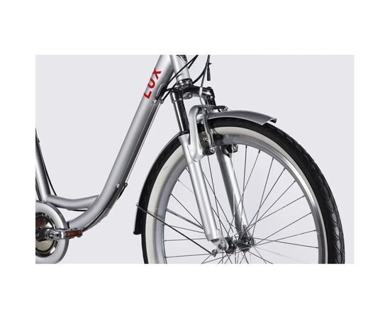 Електровелосипед Dorozhnik 26" eLUX Vbr FR рама-17" 36B 13А*г 500Вт 2026 срiблястий (ELB-D-26-297), зображення 4