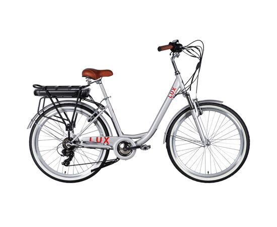 Електровелосипед Dorozhnik 26" eLUX Vbr FR рама-17" 36B 13А*г 500Вт 2026 срiблястий (ELB-D-26-297)