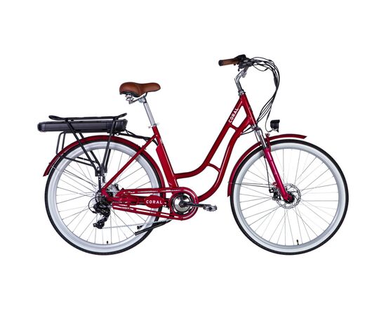 Электровелосипед Dorozhnik 28" eCORAL DD FR рама-19" 48B 13А*г 500Вт 2026 рубіновий (ELB-D-28-117)