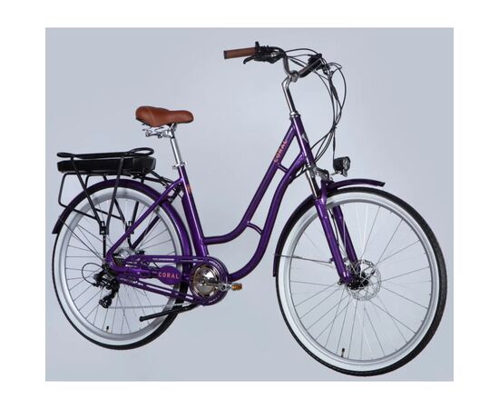 Электровелосипед Dorozhnik 28" eCORAL DD FR рама-19" 48B 13А*г 500Вт 2026 фіолетово-синій (ELB-D-28-116), изображение 2