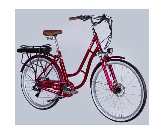 Електровелосипед Dorozhnik 28" eCORAL DD FR рама-19" 48B 17.5А*г 500Вт 2026 рубіновий (ELB-D-28-121), зображення 2