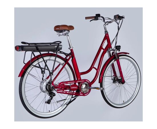 Електровелосипед Dorozhnik 28" eCORAL DD FR рама-19" 48B 17.5А*г 500Вт 2026 рубіновий (ELB-D-28-121), зображення 3