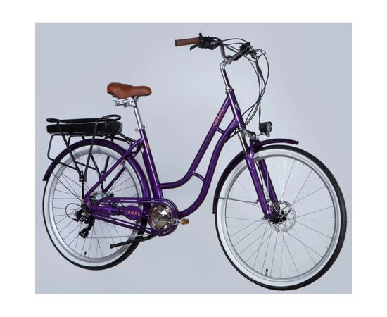 Электровелосипед Dorozhnik 28" eCORAL DD FR рама-19" 48B 17.5А*г 500Вт 2026 фіолетово-синій (ELB-D-28-120), изображение 2
