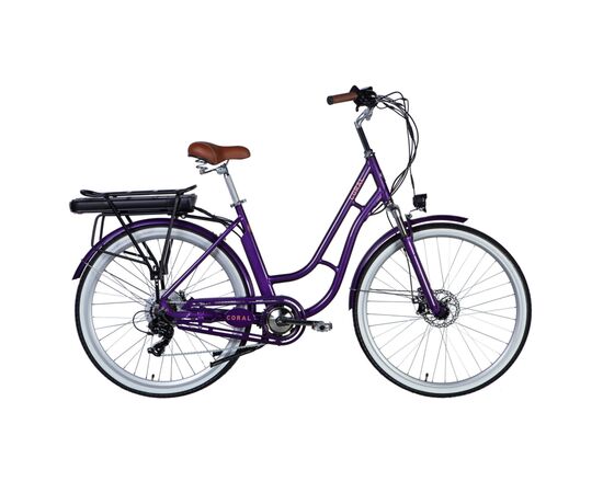 Электровелосипед Dorozhnik 28" eCORAL DD FR рама-19" 48B 17.5А*г 500Вт 2026 фіолетово-синій (ELB-D-28-120)