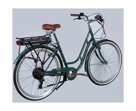 Электровелосипед Dorozhnik 28" eRETRO Vbr FR рама-19" 36B 13А*г 500Вт 2026 зелено-сірий (ELB-D-28-111), изображение 3