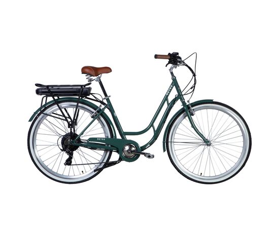 Электровелосипед Dorozhnik 28" eRETRO Vbr FR рама-19" 36B 13А*г 500Вт 2026 зелено-сірий (ELB-D-28-111)