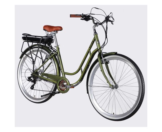 Электровелосипед Dorozhnik 28" eRETRO Vbr FR рама-19" 36B 13А*г 500Вт 2026 темно-зелений (ELB-D-28-110), изображение 2