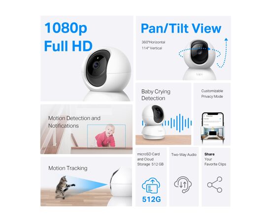 Камера відеоспостереження TP-Link TAPO-C200C, зображення 6