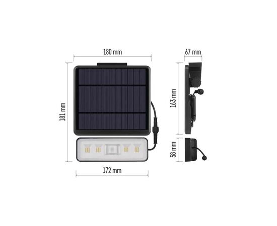 Прожектор EMOS сонячний світлодіодний 1300 лм IP54 4000K PIR (ZG112S), изображение 7