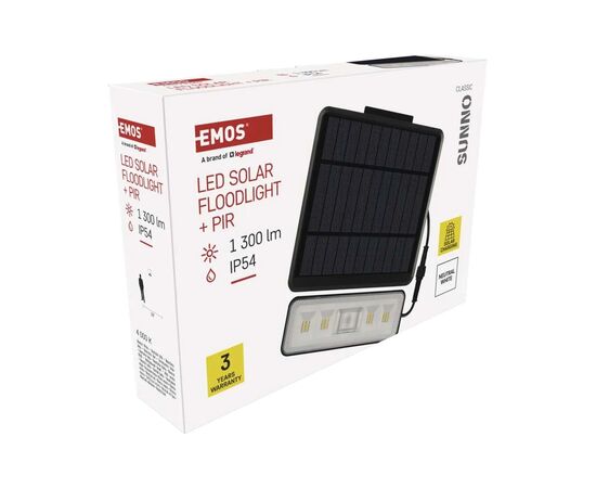 Прожектор EMOS сонячний світлодіодний 1300 лм IP54 4000K PIR (ZG112S), изображение 8