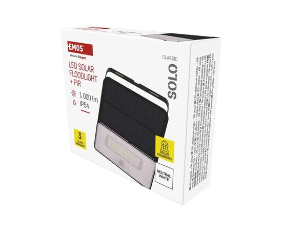 Прожектор EMOS сонячний світлодіодний 1000 лм IP54 4000K PIR (ZG121S), изображение 9