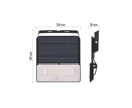 Прожектор EMOS сонячний світлодіодний 1600 лм IP54 4000K PIR (ZG122S), изображение 7