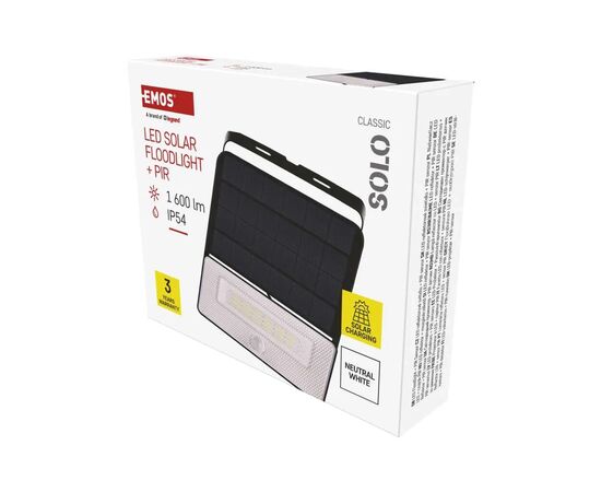 Прожектор EMOS сонячний світлодіодний 1600 лм IP54 4000K PIR (ZG122S), изображение 9