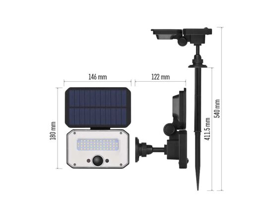 Прожектор EMOS сонячний світлодіодний 1500 лм IP54 3000K PIR (ZG131S), изображение 7