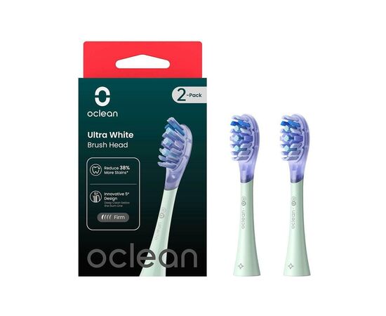 Насадка для зубной щетки Oclean UW01 G02 Ultra White Brush Head Green (2 шт) (6970810553529)