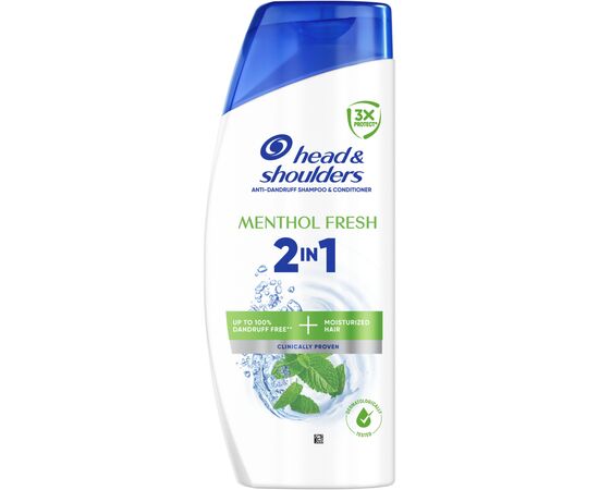 Шампунь Head & Shoulders 2 в 1 Против перхоти Свежесть ментола 400 мл (8700216305419)
