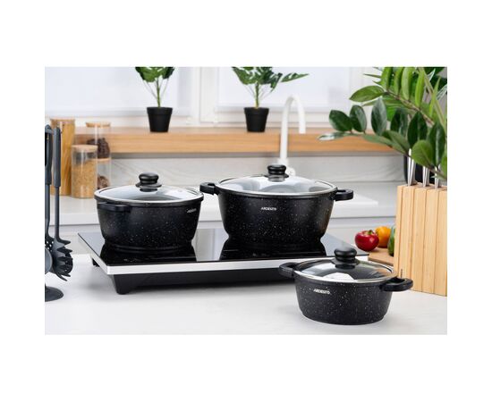 Набор посуды Ardesto Gemini Anzio, 6 предметів, чорний (AR1906AS), изображение 2