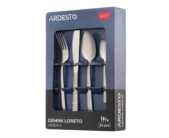 Набор столовых приборов Ardesto Gemini Loreto, 24 прибори (AR0824LS), изображение 6