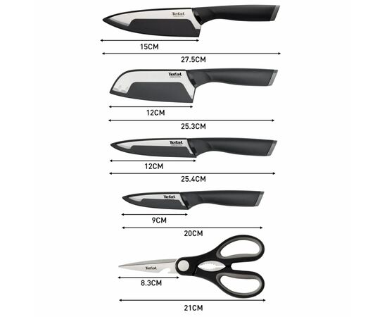 Набор ножей Tefal Comfort, 5 предметів, чорний (K2215S55), изображение 6