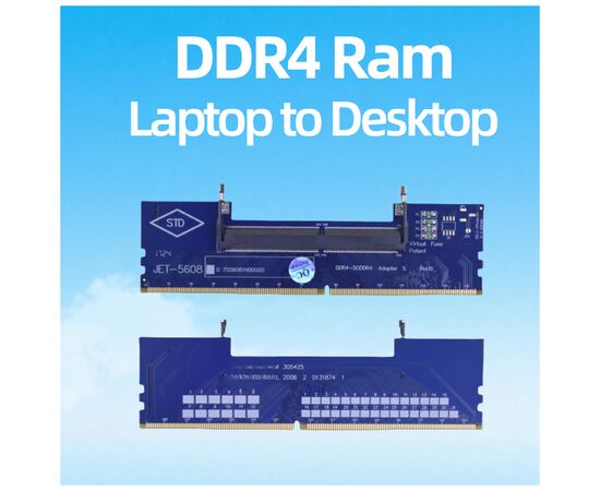 Конвертор Dynamode DDR4 Laptop SO-DIMM to Desktop DIMM RAM Memory (DM-DDR4-DIMM-Converter), изображение 2