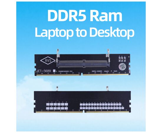 Конвертор Dynamode DDR5 Laptop SO-DIMM to Desktop DIMM RAM Memory (DM-DDR5-DIMM-Converter), изображение 2