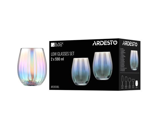 Набор стаканов Ardesto Black Mars Zenith 590 мл, 2шт, скло, прозорий (AR2659EL), изображение 4