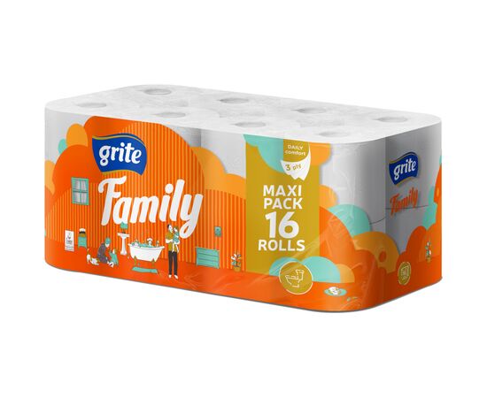 Туалетний папір Grite Family 3 шари 16 рулонів (4770023141115)