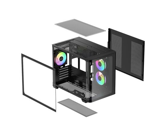 Корпус для ПК OCYPUS IOTA C50 BK CURVE ARGB DIGITAL (OTA-C50-BKD300CD-GL), зображення 8