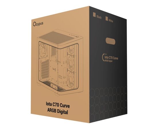 Корпус для ПК OCYPUS IOTA C70 BK CURVE ARGB DIGITAL (IOTA-C70-BKD400CD-GL), зображення 11