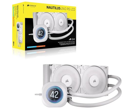 Система жидкостного охлаждения Corsair Nautilus 240 RS LCD White (CW-9061032-WW), изображение 2