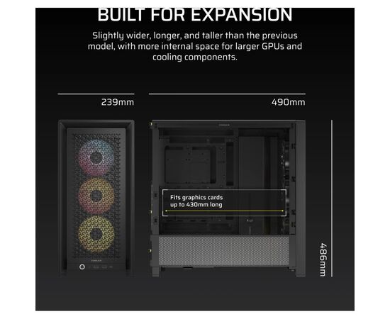 Корпус для ПК Corsair FRAME 4000D RS ARGB (CC-9011296-WW), изображение 3