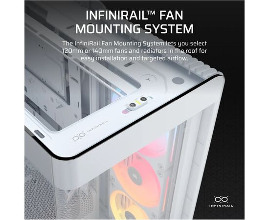 Корпус для ПК Corsair FRAME 4500X LX-R RGB Tempered Glass White (CC-9011317-WW), изображение 2