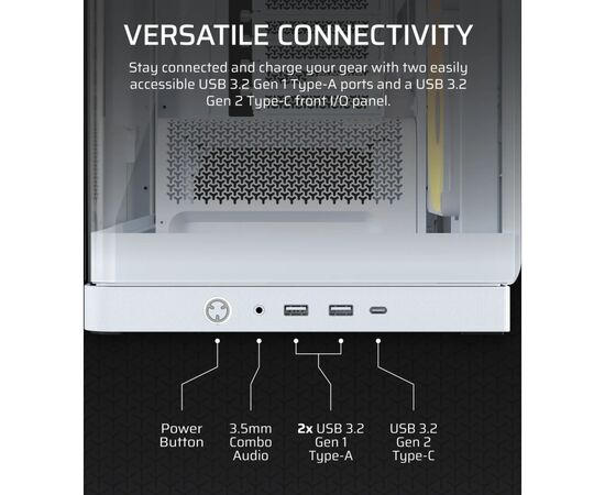 Корпус для ПК Corsair FRAME 4500X LX-R RGB Tempered Glass White (CC-9011317-WW), изображение 3