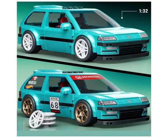 Конструктор Mattel Brick Shop Speed Honda Custom 90 Civic EF (JHF62), зображення 8