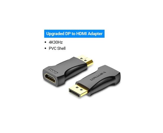 Перехідник DisplayPor M to HDMI F v.2.0 4K 60Hz PVC Vention (HBPB0), зображення 2