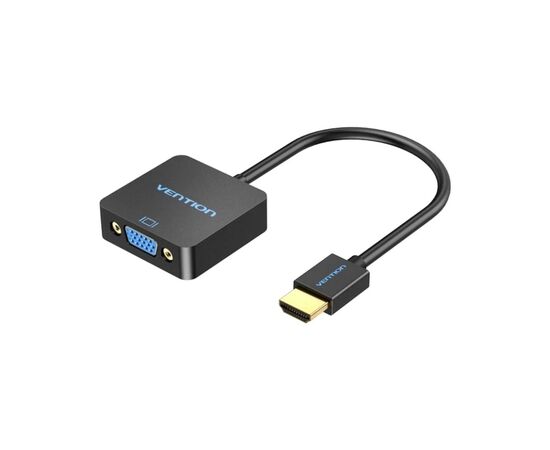 Перехідник HDMI M to VGA F 1080P 60Hz 3,5mm Audio Micro USB (F) powered Vention (ACRBB)