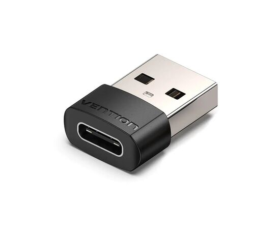 Перехідник USB 2.0 AМ to USB Type-C (F) Black PVC Vention (CDWB0)