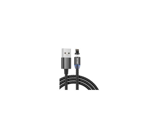 Дата кабель USB 2.0 AM to Lightning magnetic black Denmen (DN-D09L-BK)