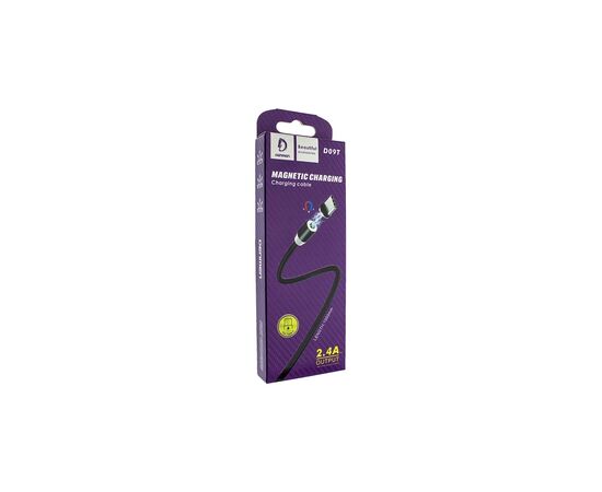 Дата кабель USB 2.0 AM to USB-C magnetic black Denmen (DN-D09T-BK), изображение 2