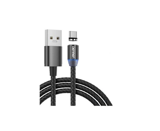 Дата кабель USB 2.0 AM to USB-C magnetic black Denmen (DN-D09T-BK)