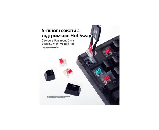 Клавиатура HyperX Origins 2 1800 HX Red USB UA Black (B4QS4AA), изображение 4