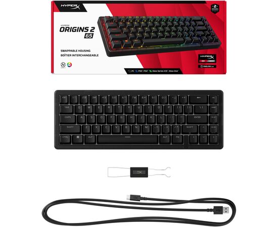 Клавиатура HyperX Origins 2 65 HX Red USB UA Black (B4QS3AA), изображение 6