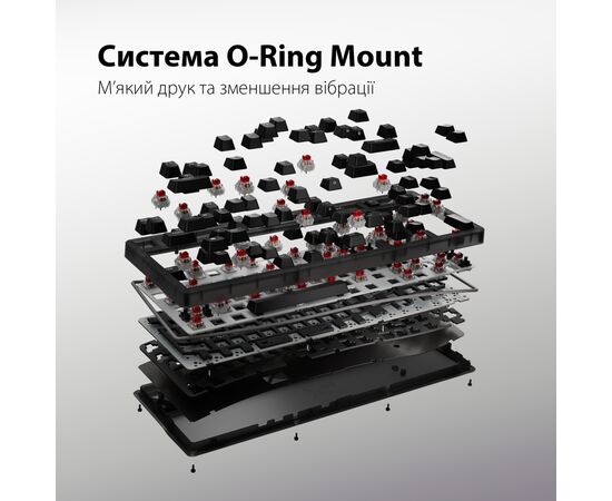 Клавиатура HyperX Origins 2 65 HX Red USB UA Black (B4QS3AA), изображение 8