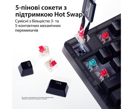 Клавиатура HyperX Origins 2 65 HX Red USB UA Black (B4QS3AA), изображение 9