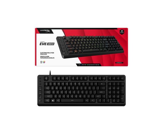 Клавиатура HyperX Eve 1800 USB UA Black (B7JE0AA), изображение 10