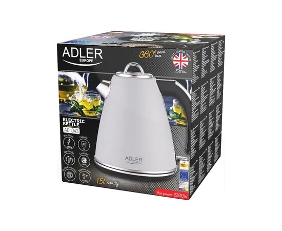 Электрочайник Adler AD 1343 white, изображение 6